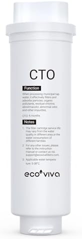 Ecoviva UF800G - CTO Filter for Ultra-Filtration Under Sink Water Filter System by Ecoviva