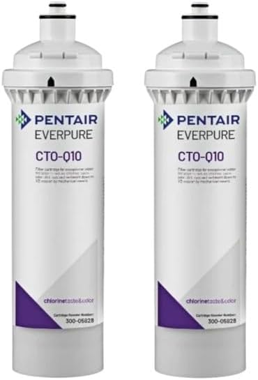 High Efficiency Water Filtration System – Compatible with OptiPure Everpure 300-05828 CTO-Q10 Filter Cartridge - .5 Micron, 1.5 GPM– 2 Pack Filter Cartridges for Chlorine, Taste & Odor Reduction by Unknown