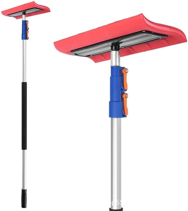 Snow Rakes Roof Rake, 5-12 Ft Extendable (Up to 18 Ft Reach) Lightweight Aluminum with Soft Foam Pad for Snow Removal Solar Panel Cleaning
