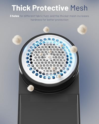 BEAUTURAL Fabric Shaver and Lint Remover, Rechargeable Sweater Defuzzer | LED Display, 3-Speed Settings, 6 Leaf Blades, Portable Pilling Remover for Clothes, Furniture, Blankets - Image 6