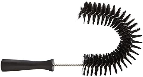 Vikan 53729 Hook Brush - 14.17-Inch Curved BPA-Free Pipe, Tube, and Gutter Cleaner, Compatible with Vikan Extension Poles, Black