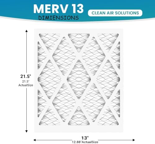 (6 Pack) 13x21 1/2x1 Air Filter, MPR 1900 & FPR 10, MERV 13 Pleated Air Filter (Actual Size: 12.88x21.5x0.75 inch) - Image 2