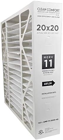 Clean Comfort AMP-11-2020-45 (1-Pack) - 20" x 20" x 4.5" Media Air Filter, MERV 11 by Clean+Comfort
