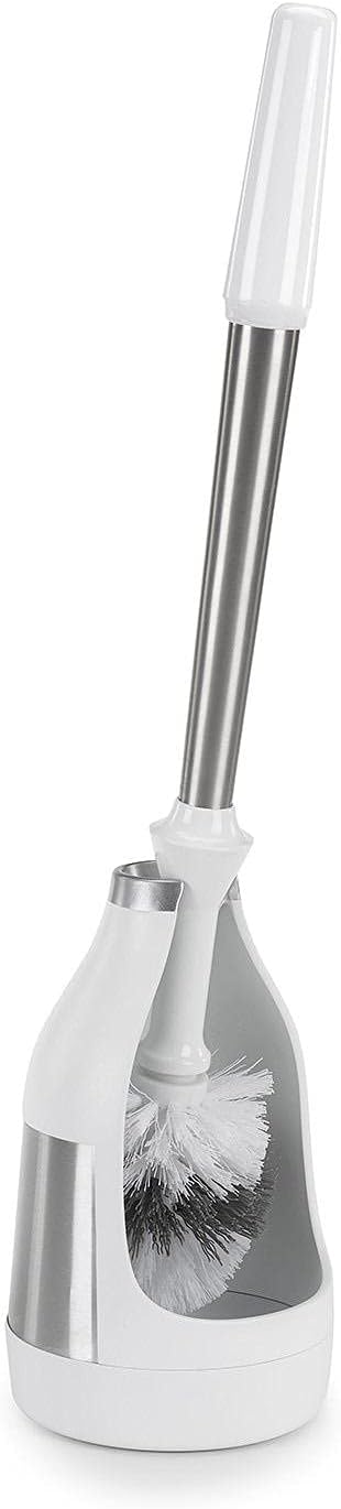 Polder Stainless Steel Toilet Brush Caddy Black 2 Pack + 2 Replacement Brush Heads