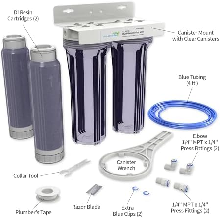 Aquatic Life Color Changing Deionization DI Resin for Hydroponic Reverse Osmosis Water Filter System RO Filtration Unit, Double Canister - Image 2