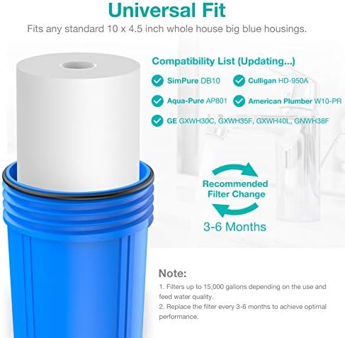 SimPure 5 Micron 10" x 4.5" Whole House Sediment Water Filter Cartridge - Image 6