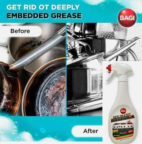 Shumanit Bagi Super Cold Grease Remover 16.9fl.oz (Package May Vary) + Free Sponge Pack of (2)