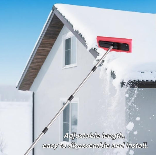 Roof Rake Snow Removal Tool, Snow Rake for House Roof, Adjustable Telescoping Snow Roof Rake, Foam Head Roof Snow Rake, Winter Cleaning Accessory, Rake Tool for Driveway Roof (4m)