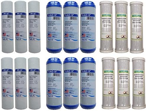 3 Years Supply (18 pcs) Universal Reverse Osmosis RO Replacement Set of 3 filters: Sediment, GAC, Premium Coconut CTO Carbon Block by MyWaterClub