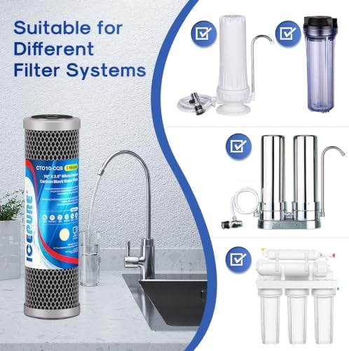 ICEPURE 5 Micron 10" x 2.5" Whole House Upgraded Coconut Shell Activated Water Filter Lead Remove Filter Cartridge Replacement for WFPFC8002, SCWH-5, WHCF-WHWC, FXWTC, CTO10-CQB, RO Unit, 3PACK - Image 7