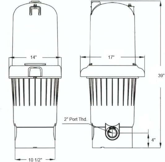 Rx Clear Radiant Cartridge Pool Filter for Inground Swimming Pools | PRC150 | Up to 35,000 Gallons | Energy Efficient | Corrosion Proof | Filter Cartridge Included