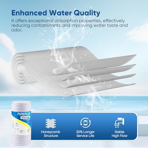 PUREPLUS 5 Micron 10 x 4.5 Whole House Water Filter for Well Water 4 Pack - Image 6