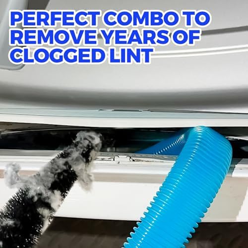 Holikme Dryer Vent Cleaner Kit 2Pack - Lint Vacuum Attachment & Brush | Blue Dryer Vent Vacuum Hose Attachment & Brush Reach Deep Traps - Remove Hidden Lint, Speed Drying & Reduce Fire Risk - Image 5
