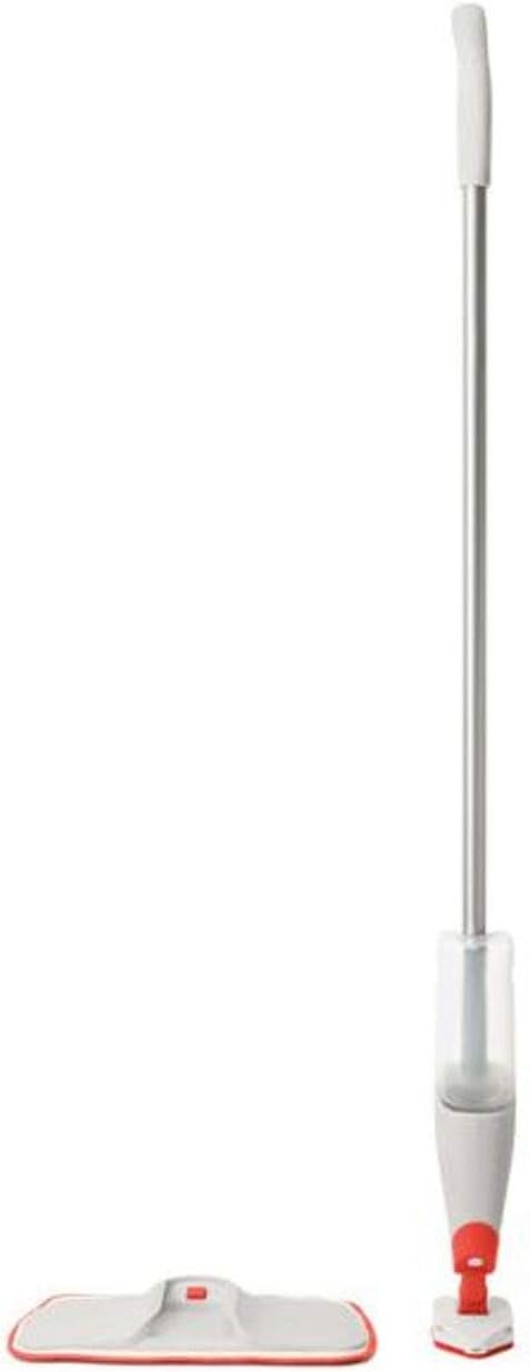OXO Good Grips Microfiber Spray Mop with Slide-Out Scrubber,Red/White