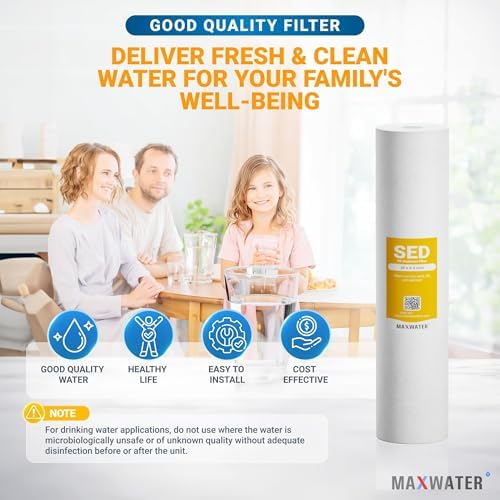 Max Water 1 Micron 20 x 4.5 Sediment Water Filter Cartridge - Whole House Water Filter Replacement Cartridge for Well Water System Compatible with DGD-5005-20, FP25B, AP810-2, FPMB5-20, 2-Pack - Image 6