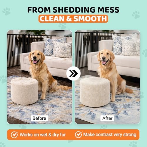 Pet Hair Remover Roller with 2 Grooming Gloves ?€? Reusable Lint Remover for Dogs and Cats (Orange) - Image 7