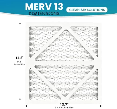 (6 Pack) 14.8x13.7x1 Air Filter, MPR 1900 & FPR 10, MERV 13 air scrubber filter, Compatible with AlorAir, CleanShield HEPA 550, Abestorm HEPA 550 Air Scrubbers, Ideal aprilaire 550 - Image 2