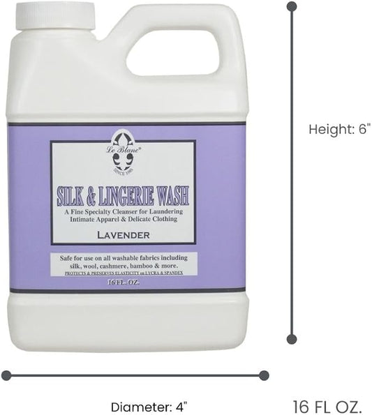 Le Blanc® Lavender Silk & Lingerie Wash – Luxury Laundry Cleanser for Delicates- 16 oz. (1 pack)