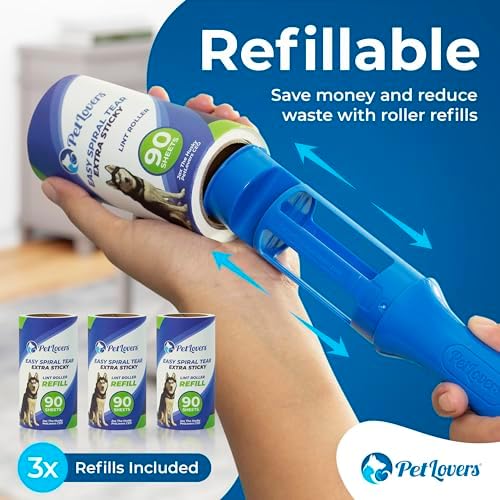 PetLovers Extra Sticky Lint Roller Mega Value Set 450 Sheets for Pet Hair Removal and Clothes, Dog and Cat Lint Remover 5 Pack - Image 6