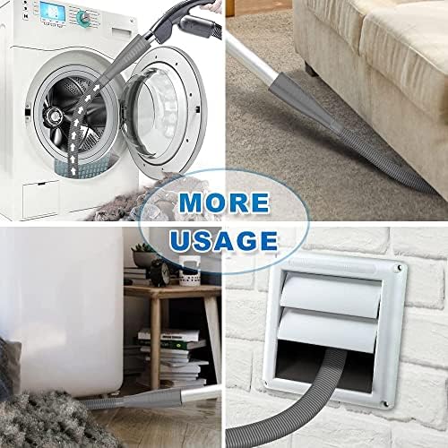 Sealegend 2 Pack Dryer Vent Cleaner Kit Dryer Lint Vacuum Attachment | Flexible Dryer Vent Vacuum Hose Attachment,Lint Remover Hoses with Guide Wire,Dryer Lint Trap Cleaner (Grey) - Image 2
