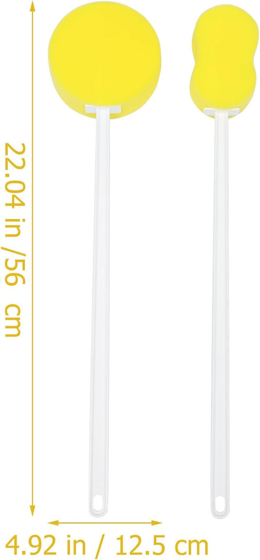 2pcs Long Handle Bath Brush Soft Bristle Body Scrubbers Exfoliating Shower Cleaning Tools for Home Bath and Back Washing
