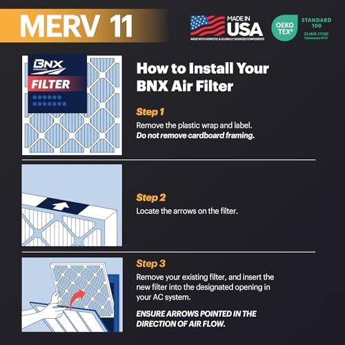 BNX TruFilter 18x30x1 Air Filter MERV 11 (4-Pack) - MADE IN USA - Allergen Defense Electrostatic Pleated Air Conditioner HVAC AC Furnace Filters for Allergies, Dust, Pet, Smoke, Allergy MPR 1200 FPR 7 - Image 7