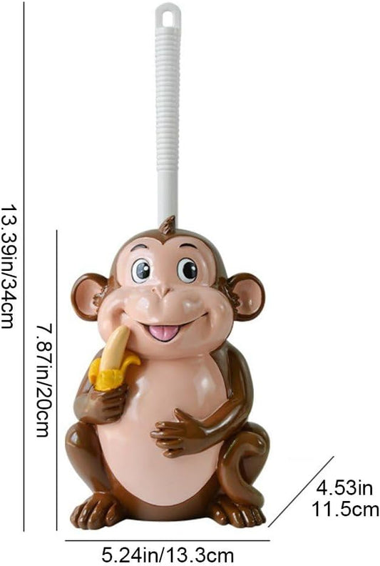 Toilet Brushes & Holders Novelty Toilet Brush Holder Cartoon Frog Cow Monkey Resin Toilet Scrubber Set Toilet Brush Cleaning Tool