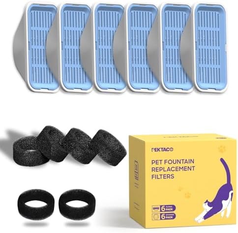 PEKTACO Cat Water Fountain Replacement Filters for 3.2L/108oz, 6 Pack - Image 7