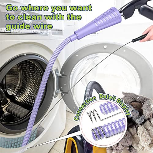 Sealegend 2 Pack Dryer Vent Cleaner Kit Dryer Lint Vacuum Attachment | Flexible Dryer Vent Vacuum Hose Attachment,Lint Remover Tools Hoses with Adapter,Dryer Lint Trap Cleaner (Purple) - Image 2