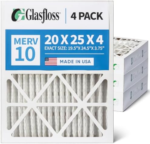 Glasfloss ZL 20x25x4 MERV 10 Pleated AC Furnace Air Filters. Box of 4 - Image 6
