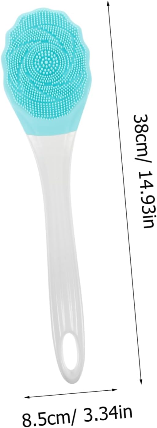 Electric Waterproof Shower Brush Long Handle Bath Scrubber for Men and Women Silicone Back Cleaning Tool Dual Sides for Exfoliating and Massaging