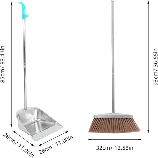 Ergonomic Handle Broom Dustpan Set Indoor House Cleaning Tool Broom and Dustpan for Home