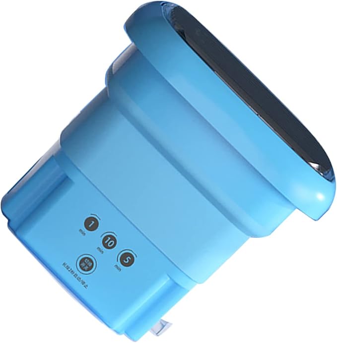 Foldable Washing Machine, Portable Washing Bucket - US 110V‑220V Collapsible Washing Machine for Baby Clothes, Underwear or Small Items, Apartment, Mini Laundry Machine(Blue)