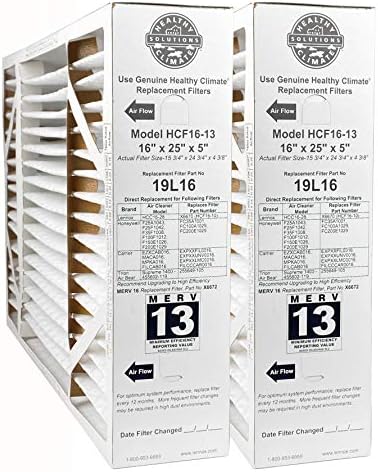 Lennox 19L16-16" x 25" x 5" Healthy Climate HCF16-13 Air filter, MERV 13 (2-Pack) by Unknown