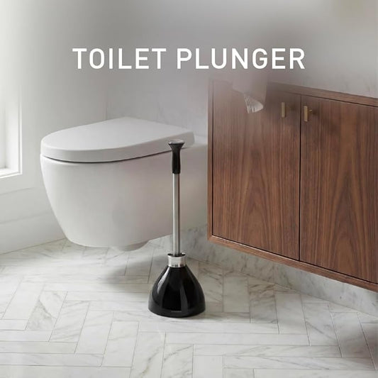 simplehuman Toilet Plunger and Caddy Stainless Steel, Black