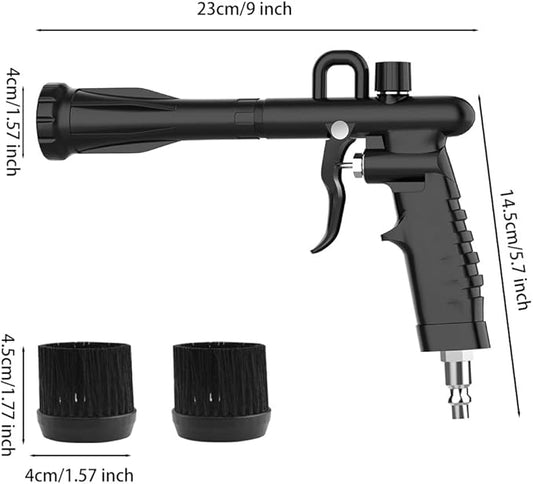 Air Cleaning Gun for Car Interior Detailing, High Pressure Air Blower Auto Detailing Tool for Quickly Blasts Dirt and Dust, Air Blaster for Car Detailing, Black