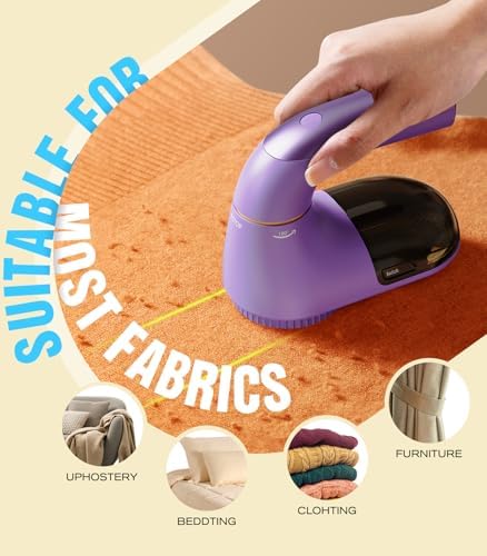 POPCHOSE Fabric Lint Shaver, 6-Leaf Blades & 2 Speed, 2000mAh Rechargeable | Lint Remover for Clothes, Sweater Shavers to Remove Pilling, Electric Lint Remover for Couch, Furniture, Fuzz - Image 6