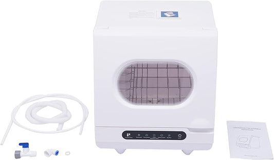 Portable Countertop Dishwasher,1.2KW Mini dishwasher with 5 Washing Programs & Basket,360° Dual Spray, Hold 2‑6 Sets Of Dishes,72℃ Rotating Spray,for Baby Care, Glass & Fruit Wash