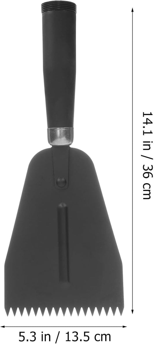 TOYANDONA Heavy Duty Manganese Steel Ice Shovel and Snow Scraper for Outdoor Winter Use, Sturdy Metal Snow Cleaning Tool with Wear-Resistant Blade for Driveway and Household Ice Removal