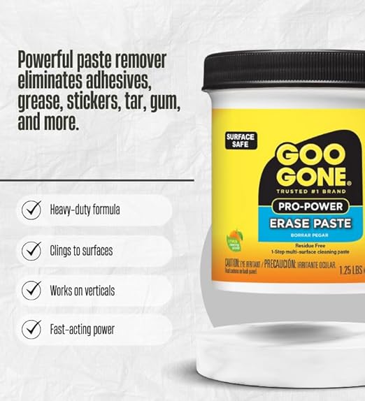 3x Goo Gone Paste Remover 20 oz Bundle with Utility Scraper – Removes Grime, Grease, Rust Stains, and Adhesives from Metal, Tile, and More with Citrus Cleaning Power – Gift Set (4 Items).