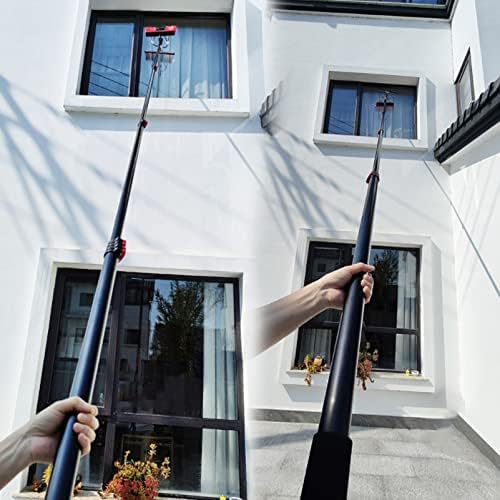Window Cleaning Kit 4M-12M - Telescopic Water Fed Pole with Squeegee & Brush, Extendable Roof & Glass Cleaner for Outdoor Windows & Solar Panels