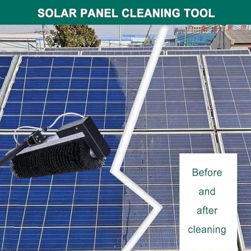 Automatic Solar Panel Cleaning Kit - 7.5m Adjustable Water Fed Pole with Roller Brush for Efficient Photovoltaic Panel Care, Roof Cleaning Tool for Solar Power Efficiency