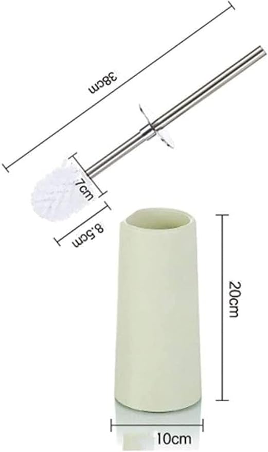 qiuqiu Creative Toilet Brush and Holder Set with Base - Toilet Bathroom Cleaning Brush - Household Toilet Soft Brush - Beige