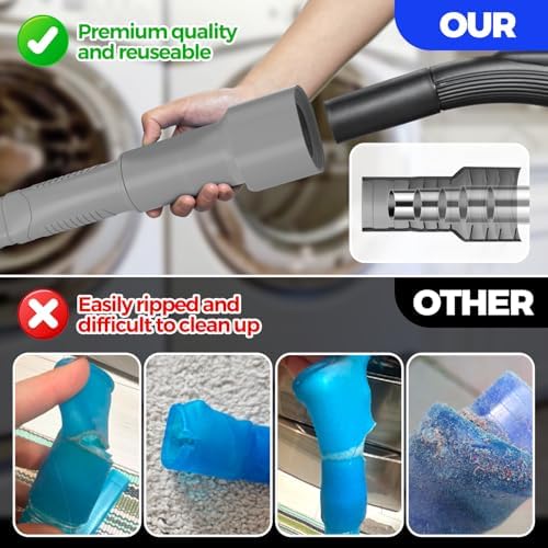 Holikme Dryer Vent Cleaner Kit 2Pack - Lint Vacuum Attachment & Brush | Gray Dryer Vent Vacuum Hose Attachment & Brush Reach Deep Traps - Remove Hidden Lint, Speed Drying & Reduce Fire Risk - Image 2