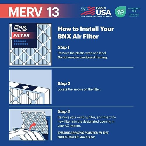 BNX TruFilter 14x30x1 Air Filter MERV 13 (6-Pack) - MADE IN USA - Electrostatic Pleated Air Conditioner HVAC AC Furnace Filters for Allergies, Pollen, Mold, Bacteria, Smoke, Allergen, MPR 1900 FPR 10 - Image 7