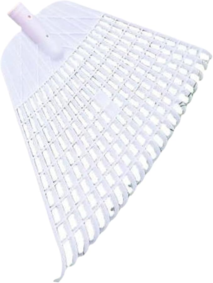 Lawn Rake Head Gardening Leaf Removal Tool Easily Install Heavy Duty with 20 for Patio Fallen Leaves Yard Flowers Beds , White