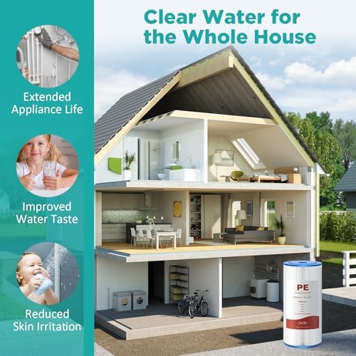 SimPure 10"x4.5" Pleated Sediment Water Filter, 20 Micron Whole House Water Filter Cartridge for Well Water Compatible with FXHSC, ECP20-BB, R50-BBSA, CB1-SED10-BB (4 Pack) - Image 7