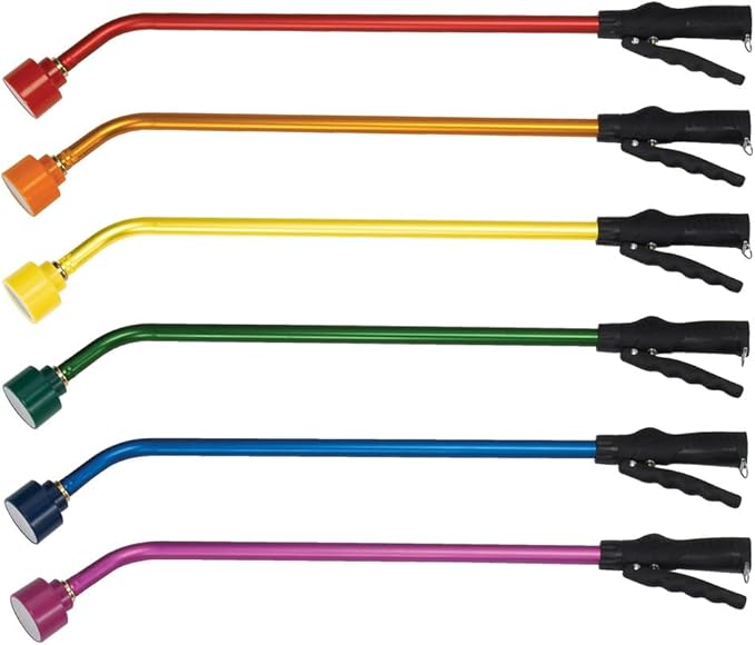Dramm Touch N Flow Rain Wand Full Watering Flow Trigger Style Shut Off Valve with Lock, for Garden, Yard, Watering Plants, Hanging Baskets, 11 Gallons Per Minute, Yellow, 30 Inches Long