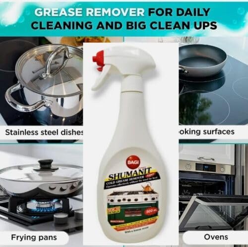 Shumanit Bagi Super Cold Grease Remover 16.9fl.oz (Package May Vary) + Free Sponge Pack of (3)