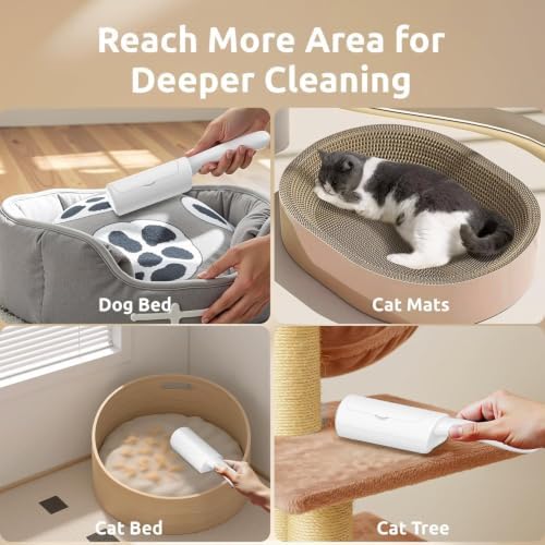 ACE2ACE Mini Pet Hair Remover for Clothes, Reusable Lint Roller for Clothes | Self Clean Cat Hair Remover with Fur Bin, Dog Hair Remover for Couch, Furniture, Carpet, Sofa and Bedding (White-Mini) - Image 6